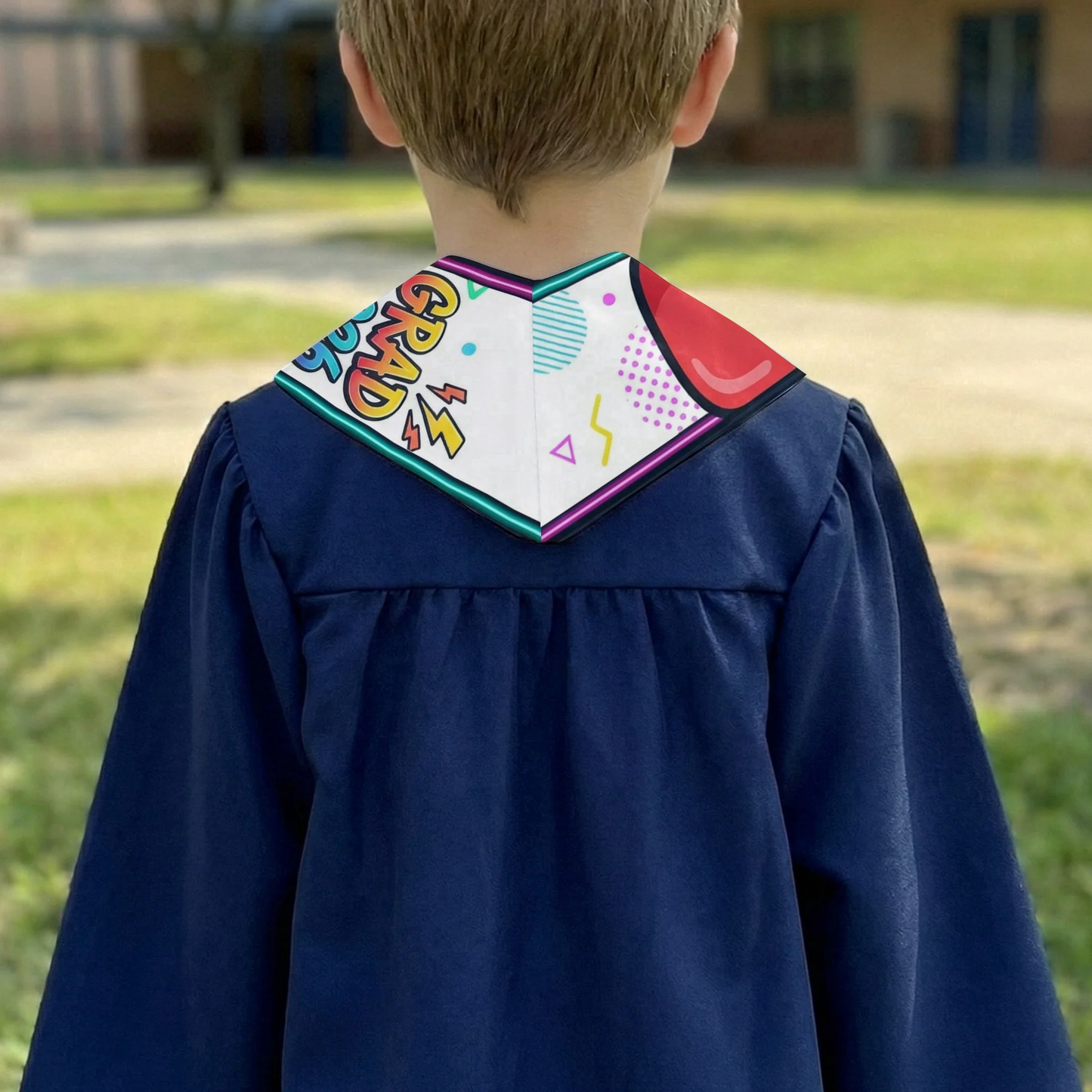 Personalized Graduation Stole for Preschool and Kindergarten, Pencil and Cartoon Grad Design, Unique Gift for Kids