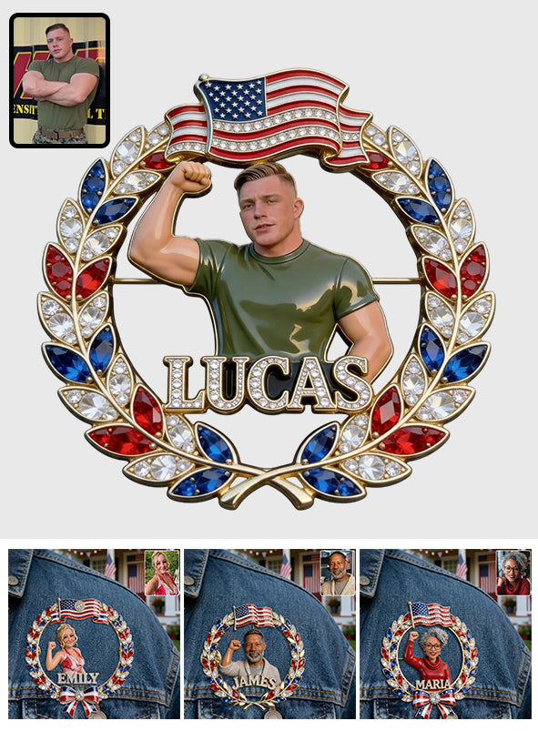 Celebrate 4th Of July - Personalized Family 3D Embossed Enamel Pin