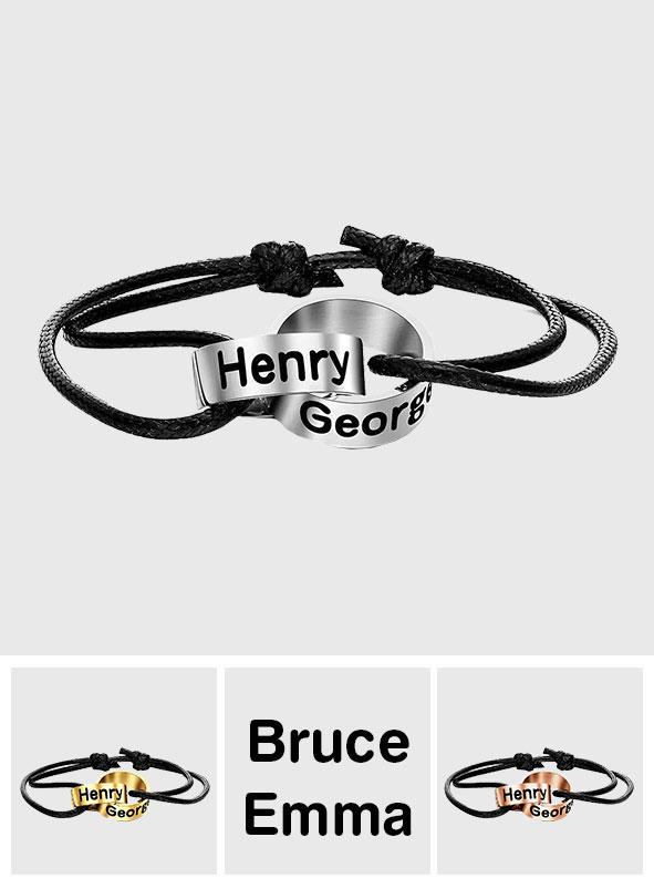 Intwine Name - Personalized Couple Intwine Name Beads Bracelet