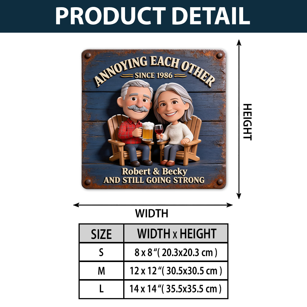 Everlasting Love - Personalized Couple 3D Printed Cut Metal Sign