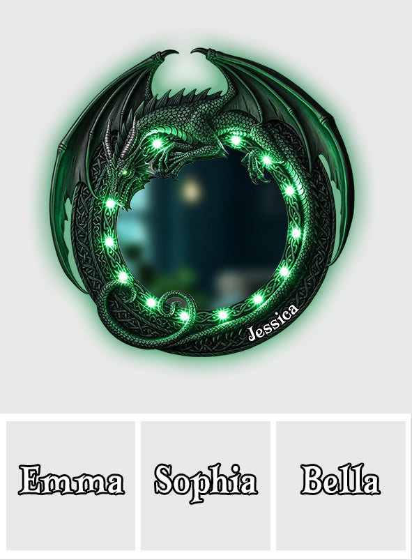 Amazing Dragon - Personalized Dragon Wall Mirror With LED Light