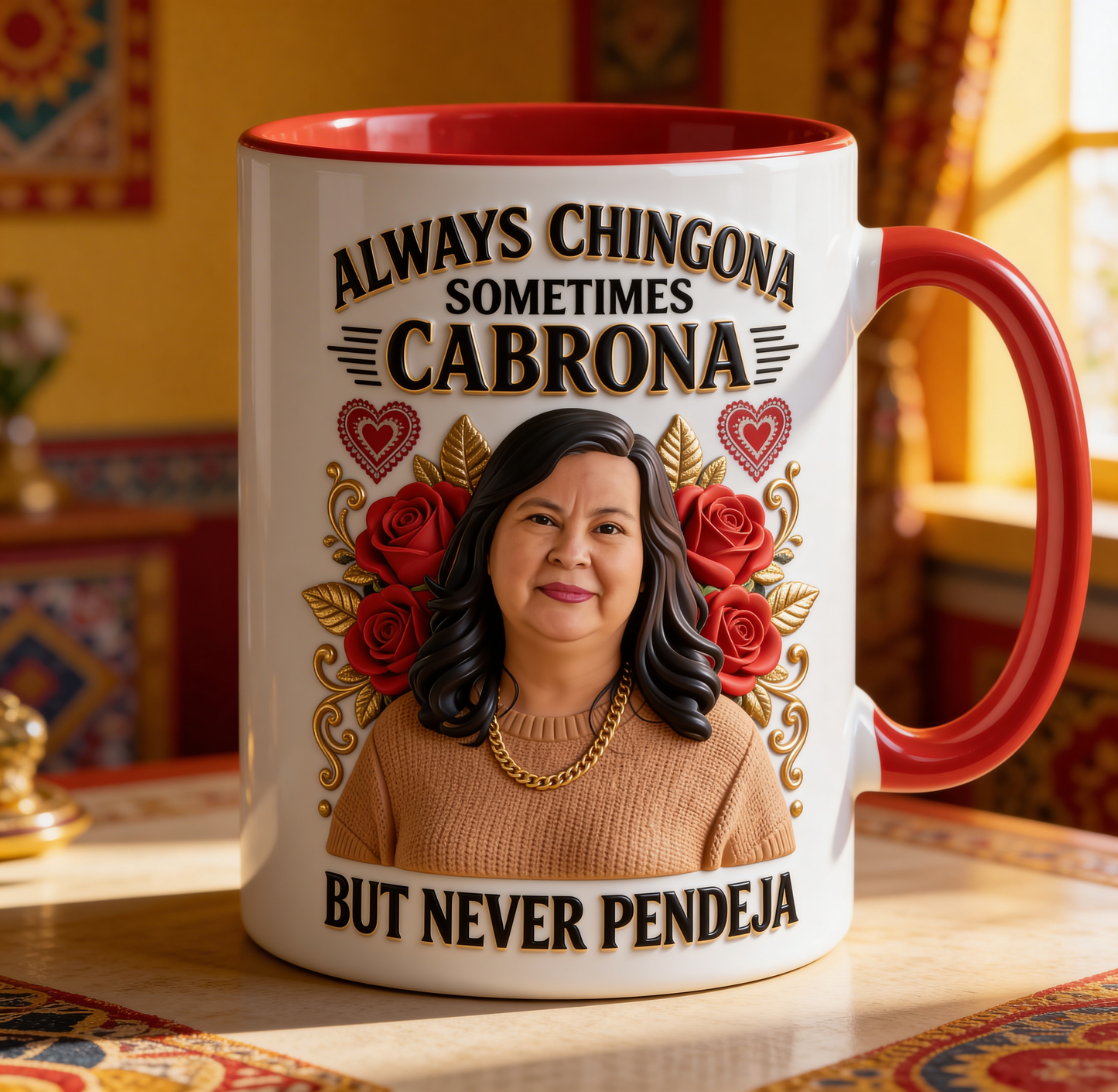 Latina Vibes, Always Chingona - Personalized Latina Women Set Accent Mug with Acrylic Stirrers