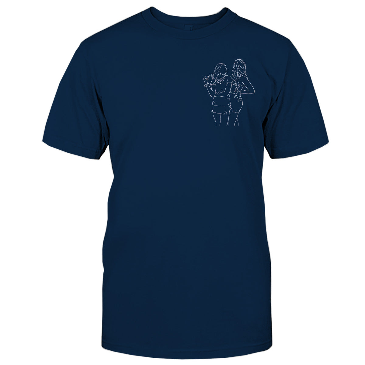 Custom Line Art - Personalized Daughter Embroidered T-shirt