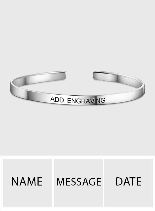 Any Word/ Name/ Text... - Personalized Women's Cuff Bracelet