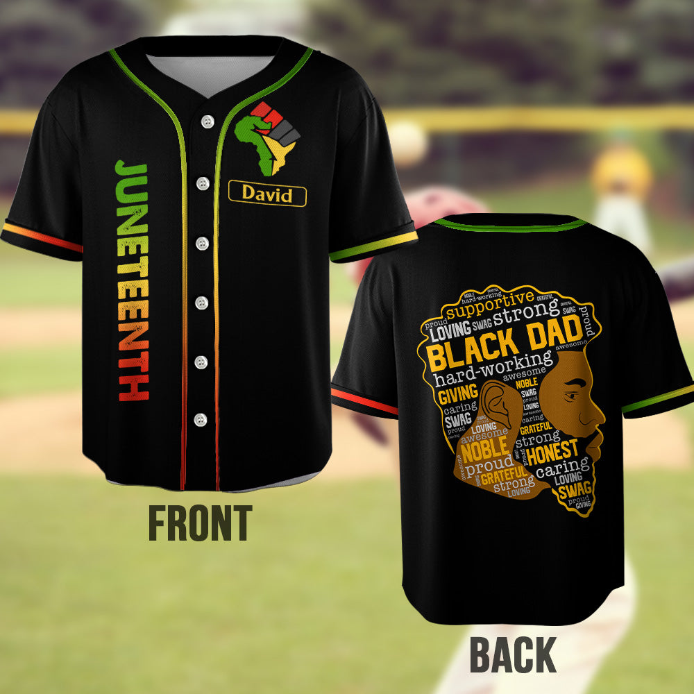 Black Father - Personalized Juneteenth Baseball Jersey