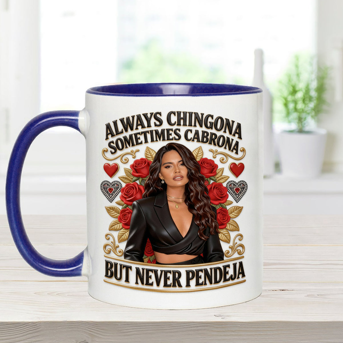 Latina Vibes, Always Chingona - Personalized Latina Women Set Accent Mug with Acrylic Stirrers