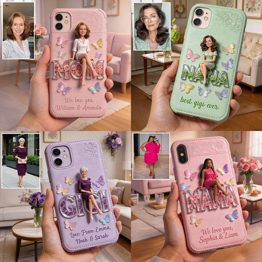 Custom Any Photo - Personalized Mother 3D Embossed Leather Phone Case