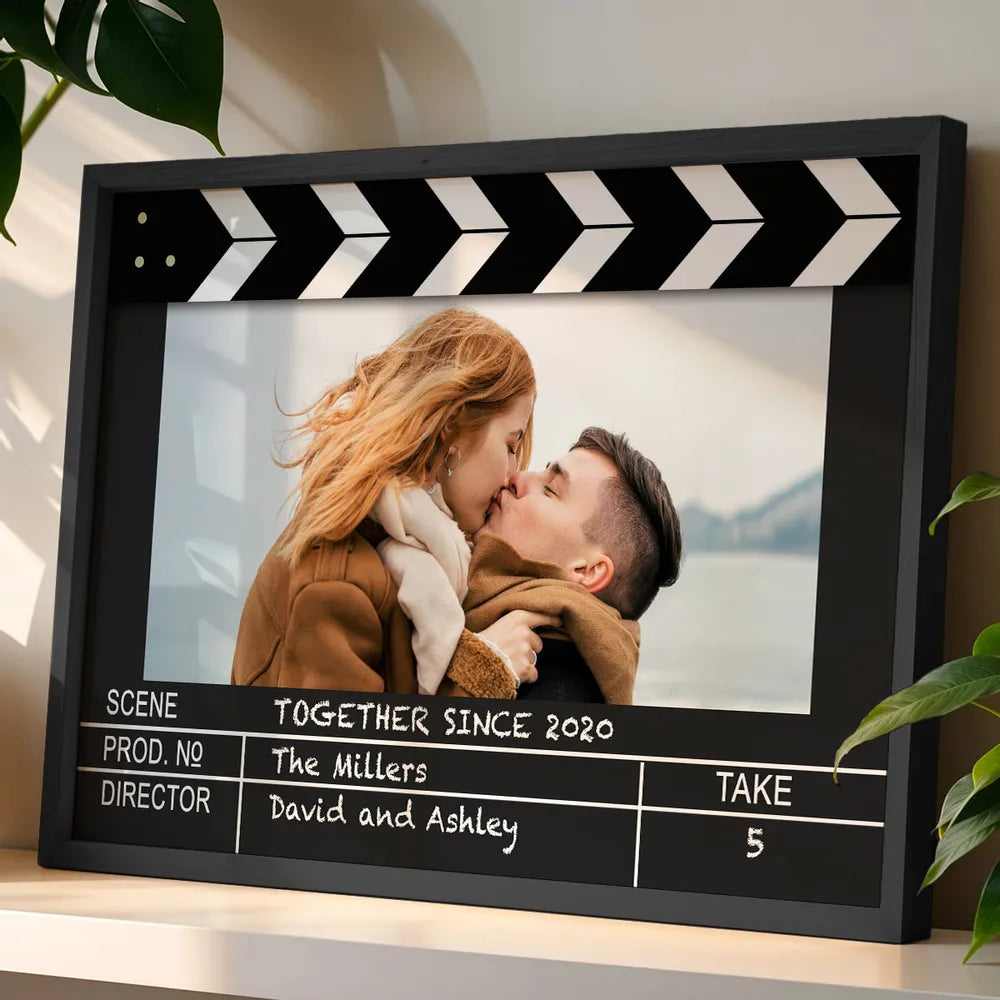 Film Scene Inspired Poster – Romantic Photo Gift for Couples with Custom Text