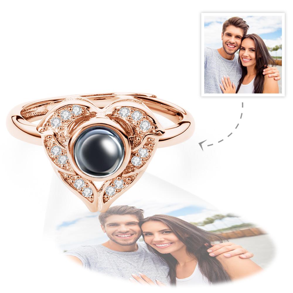 Any Photo - Personalized Couple Angel Wing Projection Ring