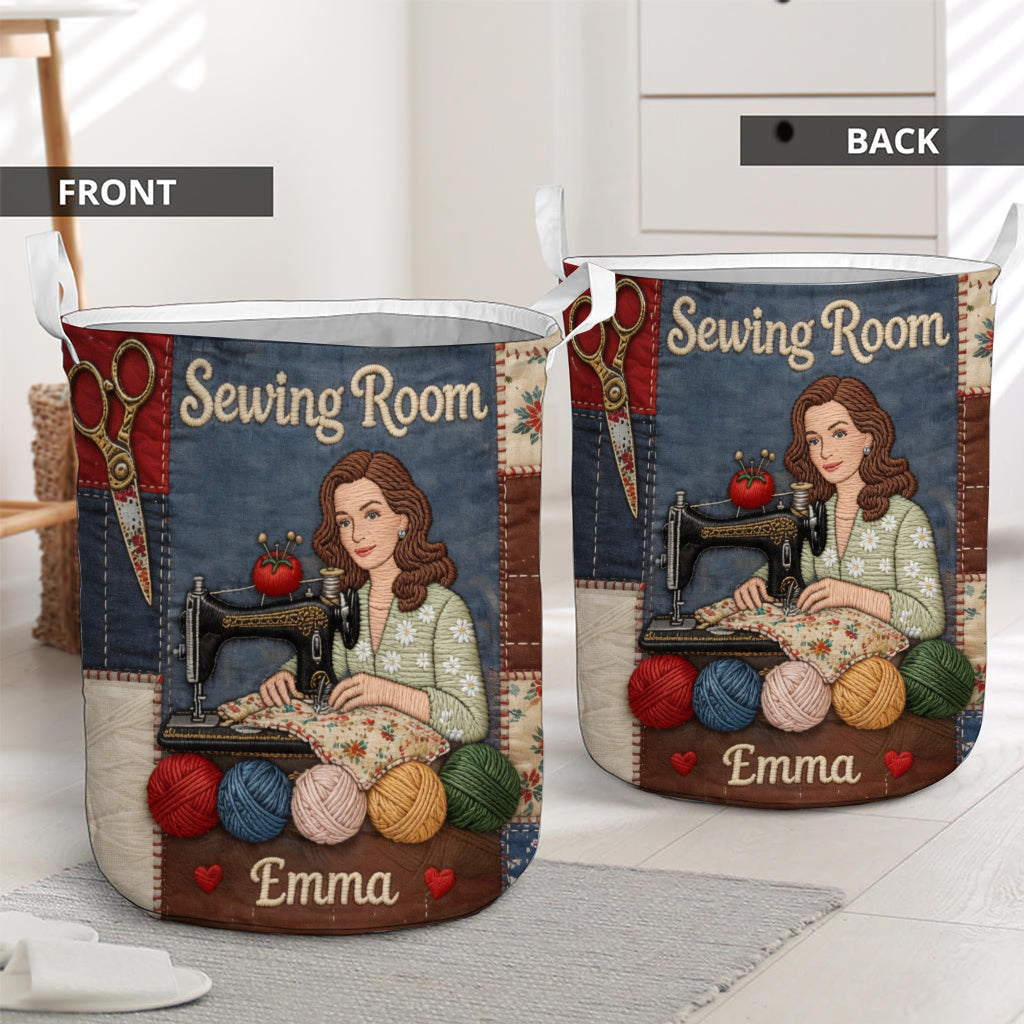 Custom Any Photo Perfect Basket For Sewing Lovers - Personalized Sewing Storage Basket