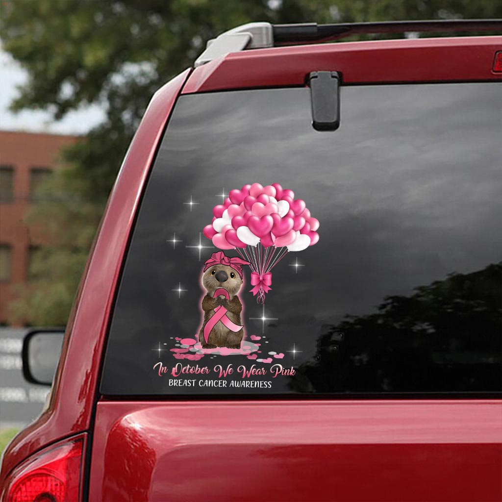 In October We Wear Pink - Breast Cancer Awareness Decal Full