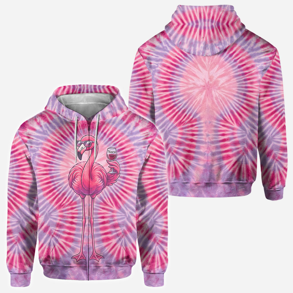 Chill Flamingo Tie Dye Shirt - Personalized Flamingo All Over Shirt