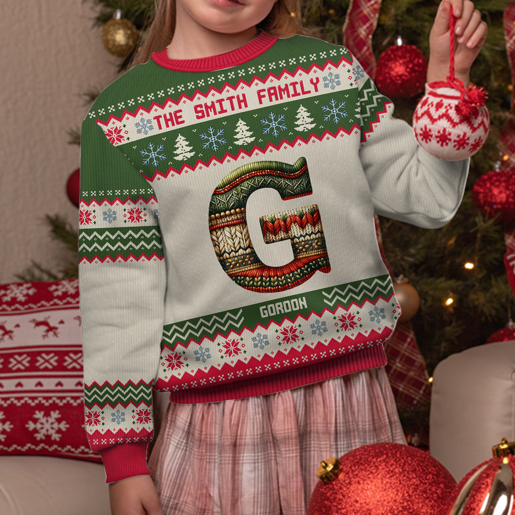 Family Letter - Personalized Family Ugly Sweater