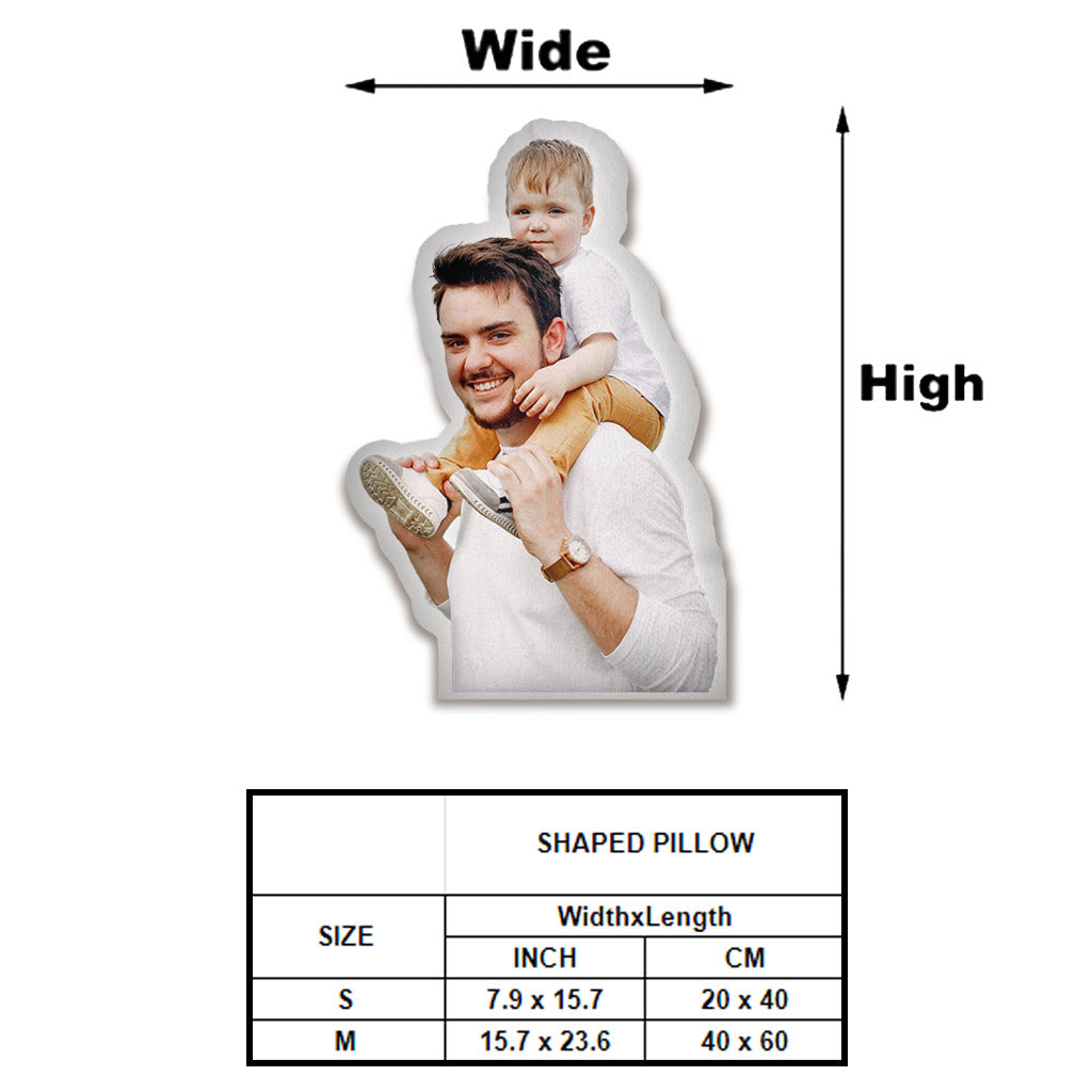 Custom Photo Humanoid - Personalized Step Dad Shaped Pillow