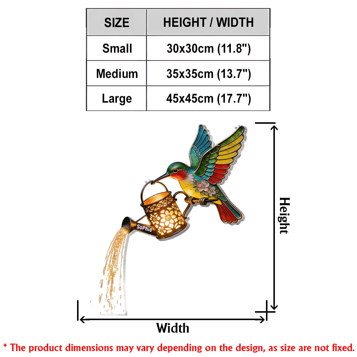 Garden Decor, Gift For Hummingbird Lovers - Personalized Hummingbird LED Light Acrylic Sign