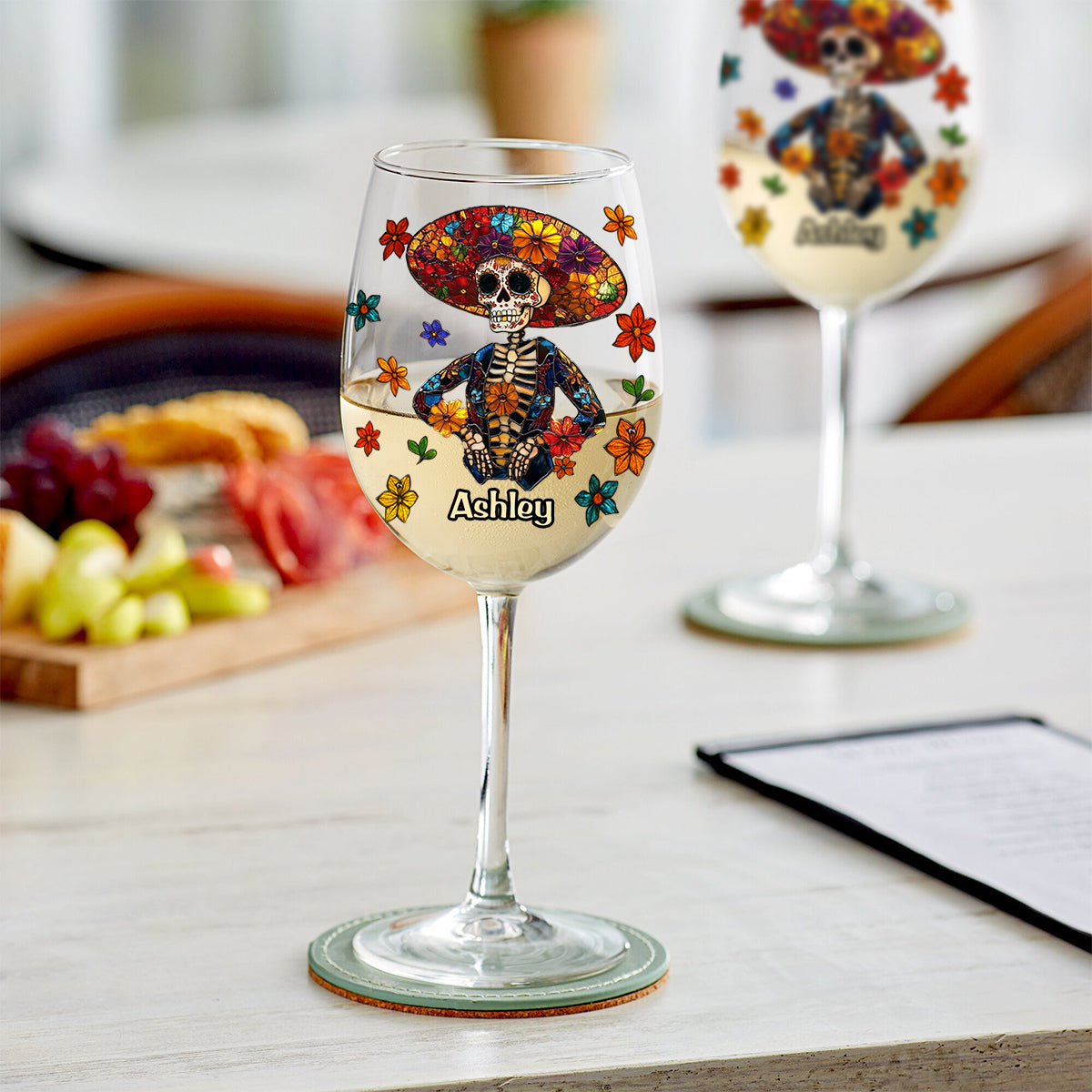 Happy Hispanic Heritage Month - Personalized Latina Women Wine Glass With Long Stem