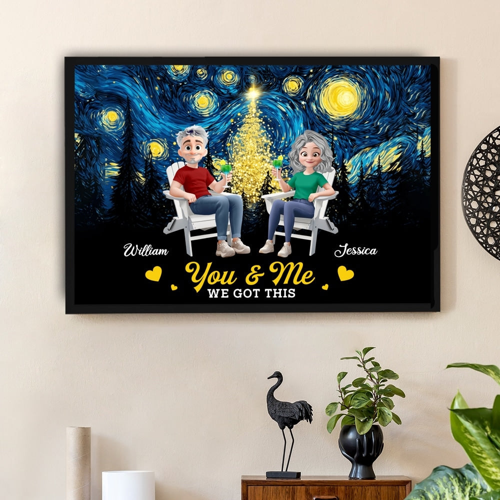 Personalized Starry Night Poster for Couples with Fun Quote, Unique Home Décor and Perfect Gift Choice