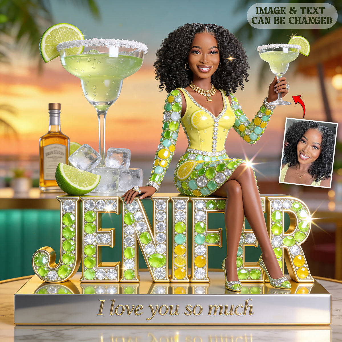 Cocktail Lovers, Margarita Lovers Gift - Personalized Cocktail Custom Shaped Acrylic Plaque