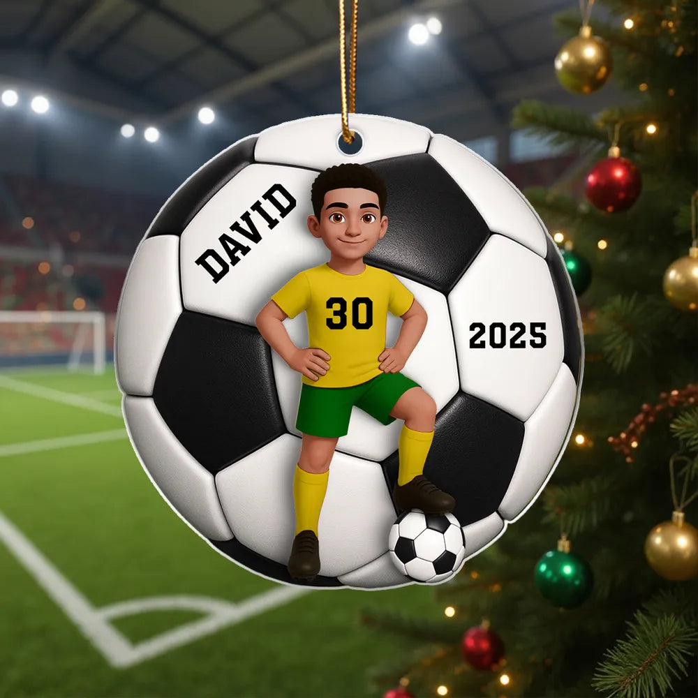 Soccer Acrylic Ornament with Dynamic Design – A Thoughtful Gift for Sports Fans and Kids