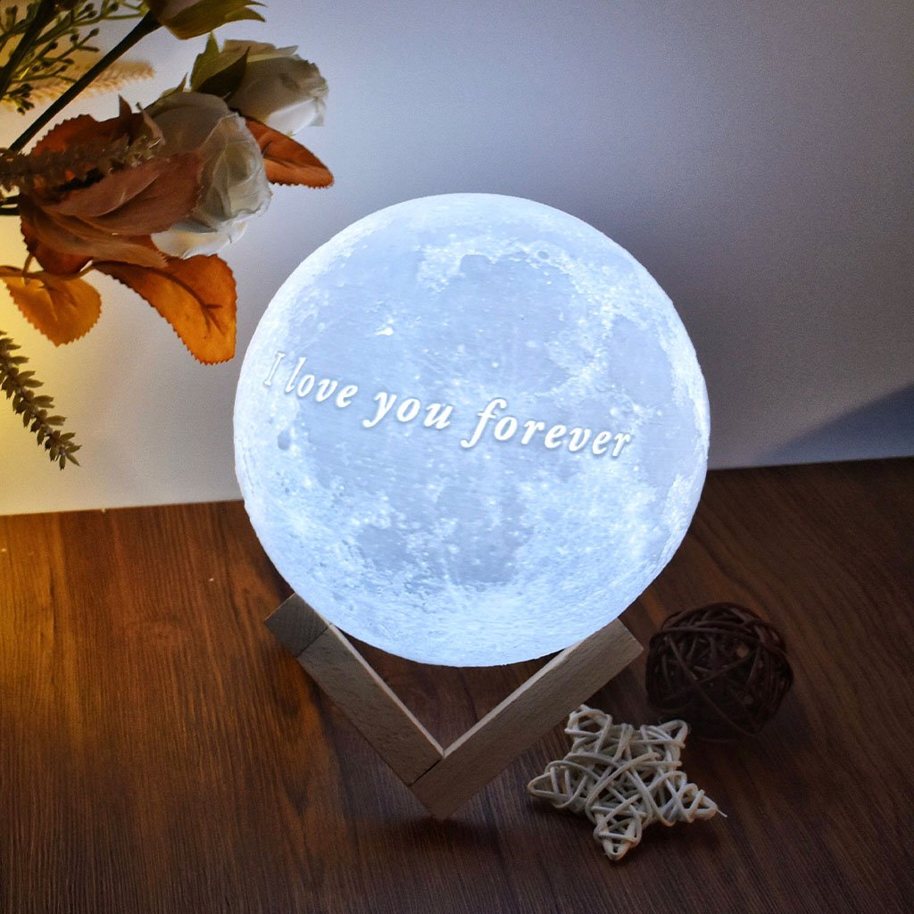 Any Photo - gift for cat lover, dog lover - Personalized Photo Moon Lamp