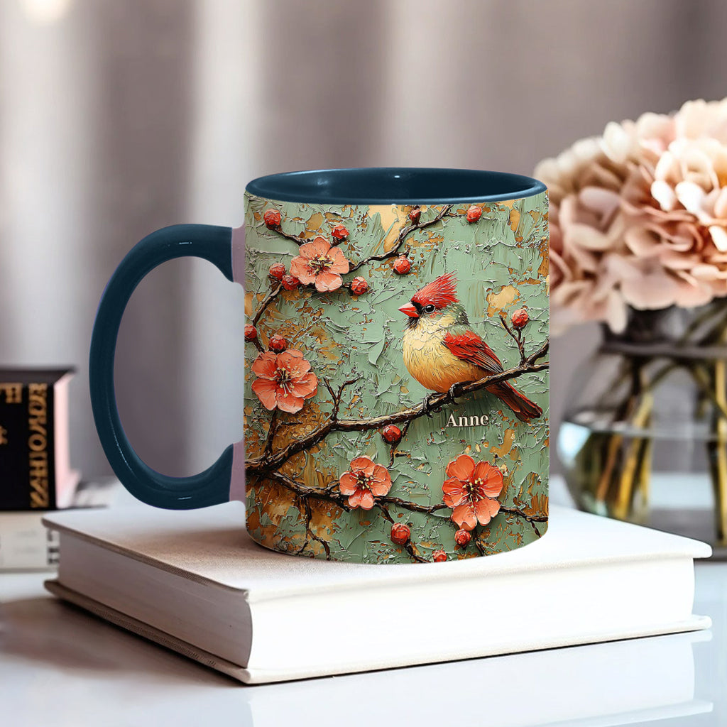 Beautiful Cardinals - Personalized Accent Mug