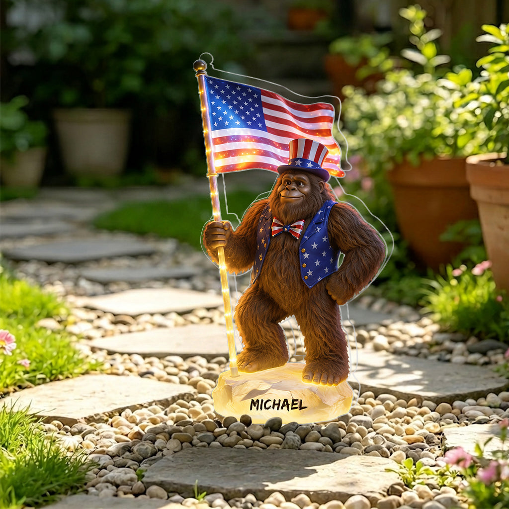 Bigfoot American - Personalized Hiking Solar Acrylic Light