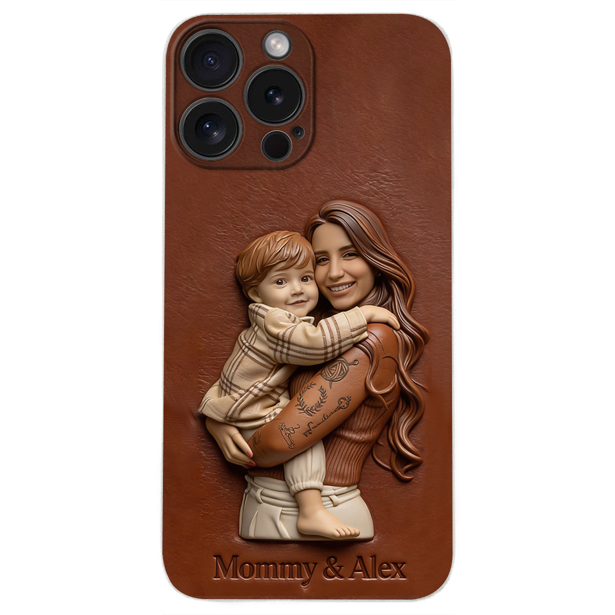 Custom Any Photo Gift For Mom, Grandma - Personalized Mother Leather Phone Case