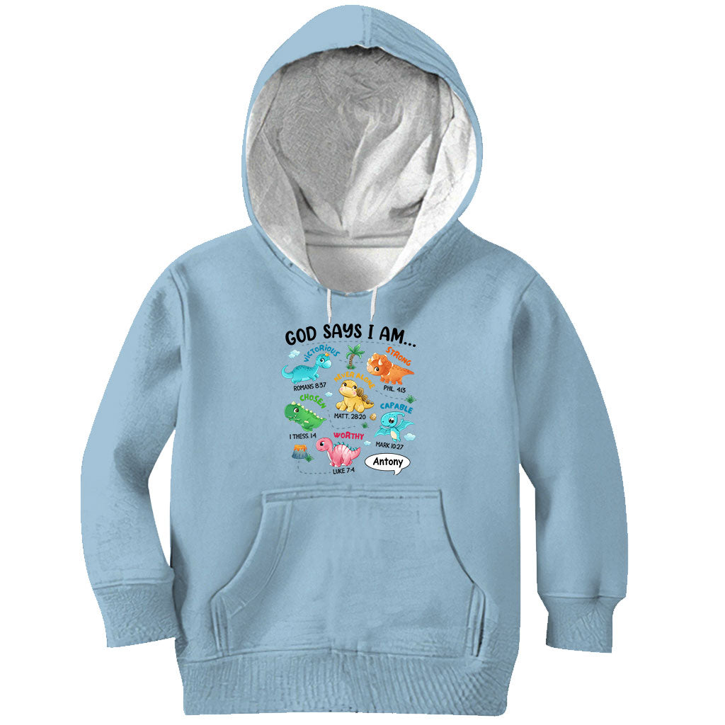 For Grandson Dinosaur I Am - Personalized grandson T-shirt And Hoodie