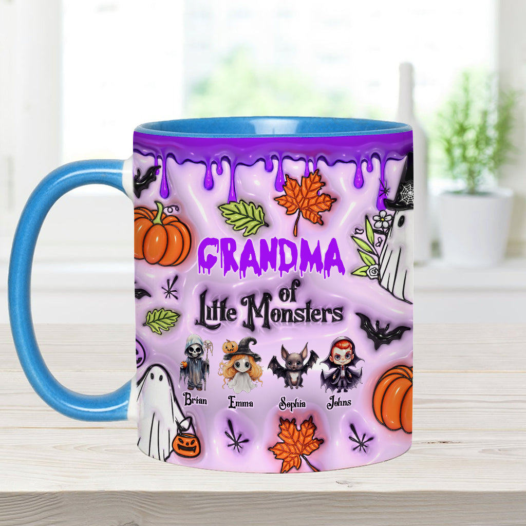Grandma Of Little Monsters Any Title - Personalized Grandma Accent Mug