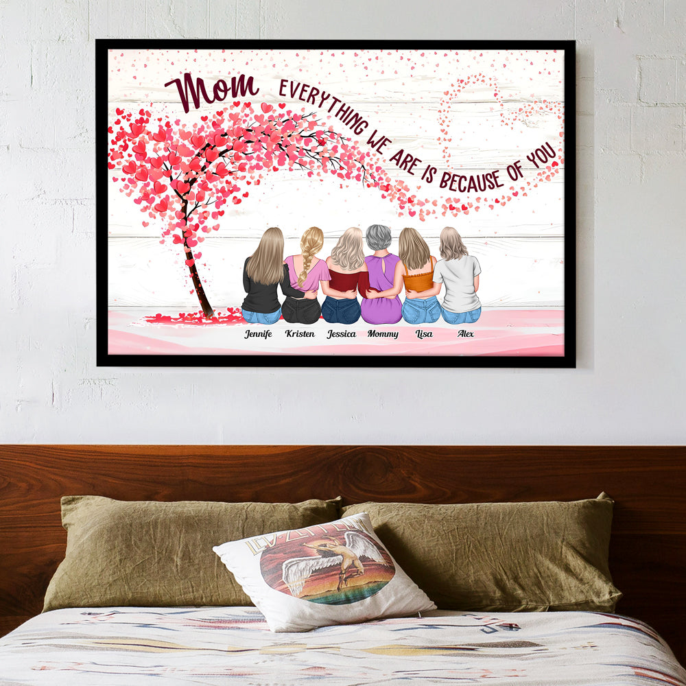 Personalized Mother & Daughters Canvas/Poster - Everlasting Bond Gift