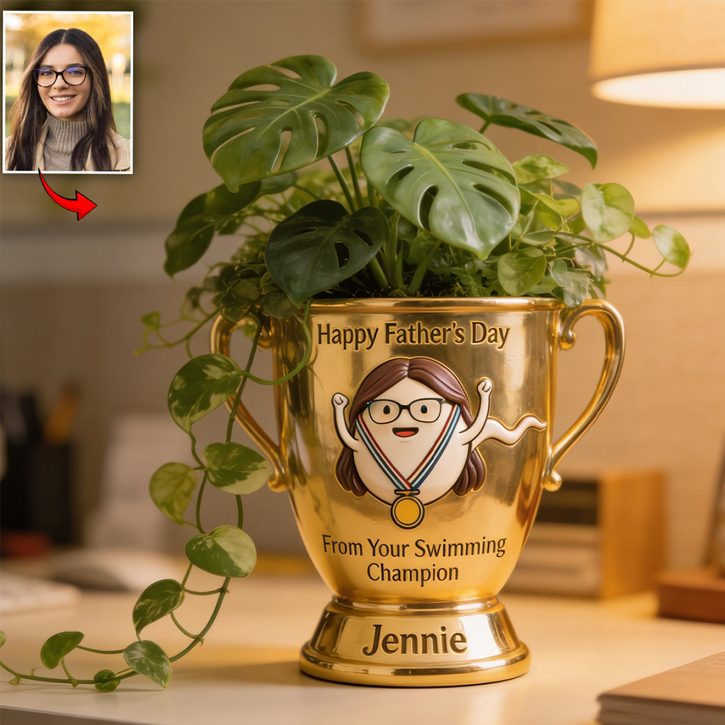 Happy Father's Day From Your Swimming Champion - Personalized Father Acrylic Pot