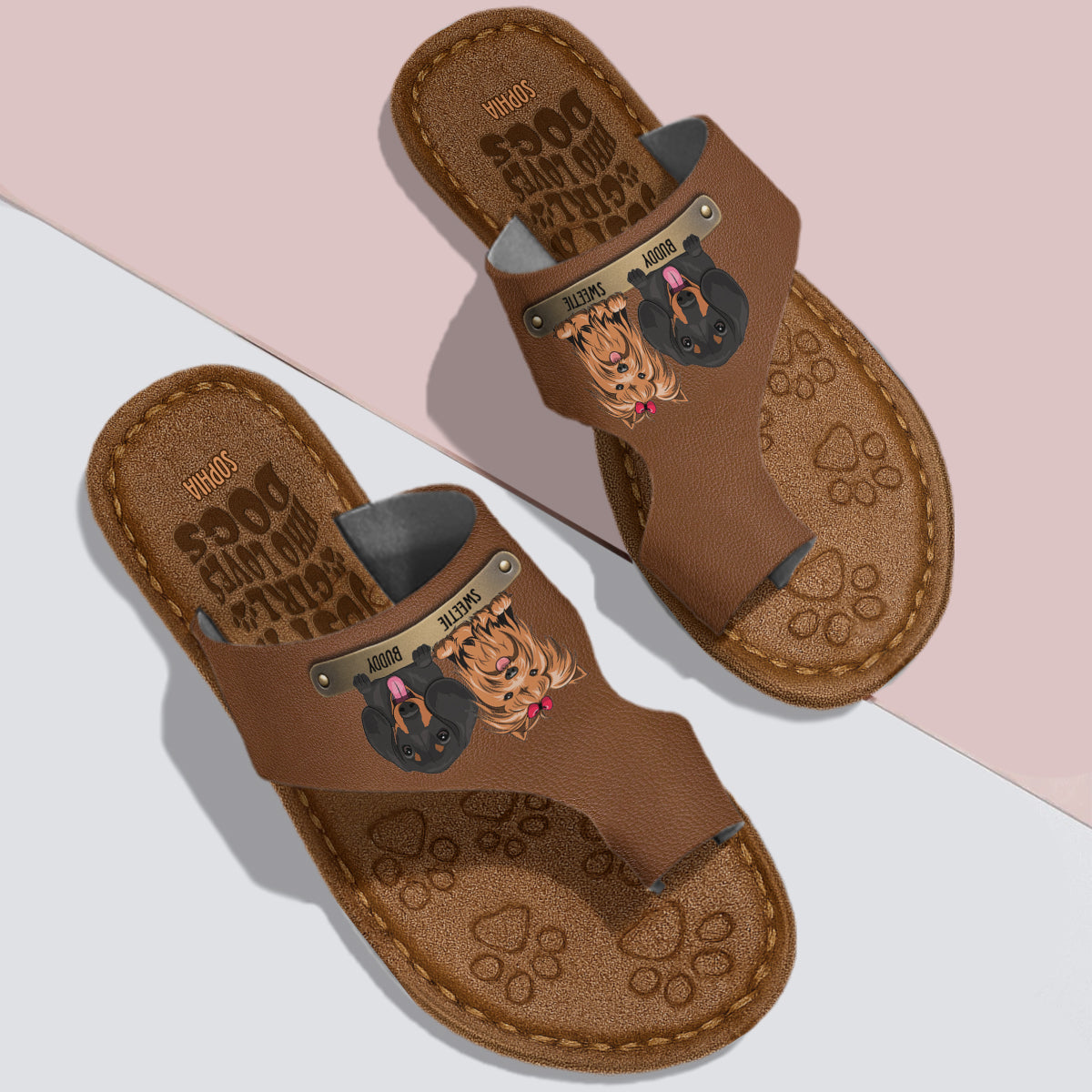 Just A Girl Who Loves Dogs - Personalized Dog Open Toe Sandals