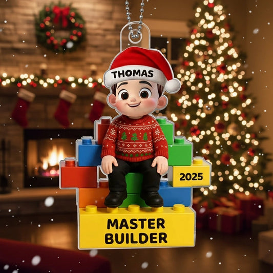 Playful Building Block Acrylic Ornament for Christmas Tree – Holiday Décor and Thoughtful Gift