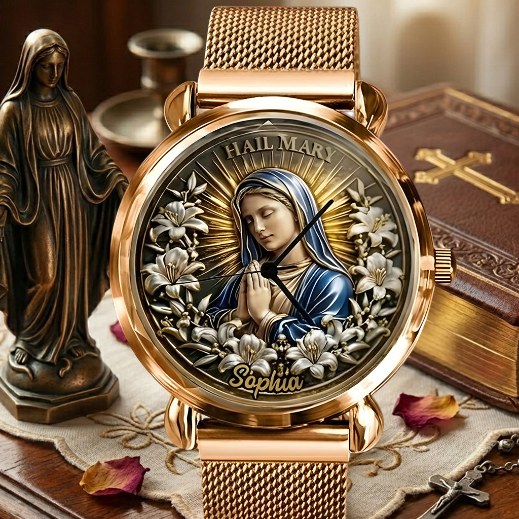 Hail Mary - Personalized Christian Women Hand Watch