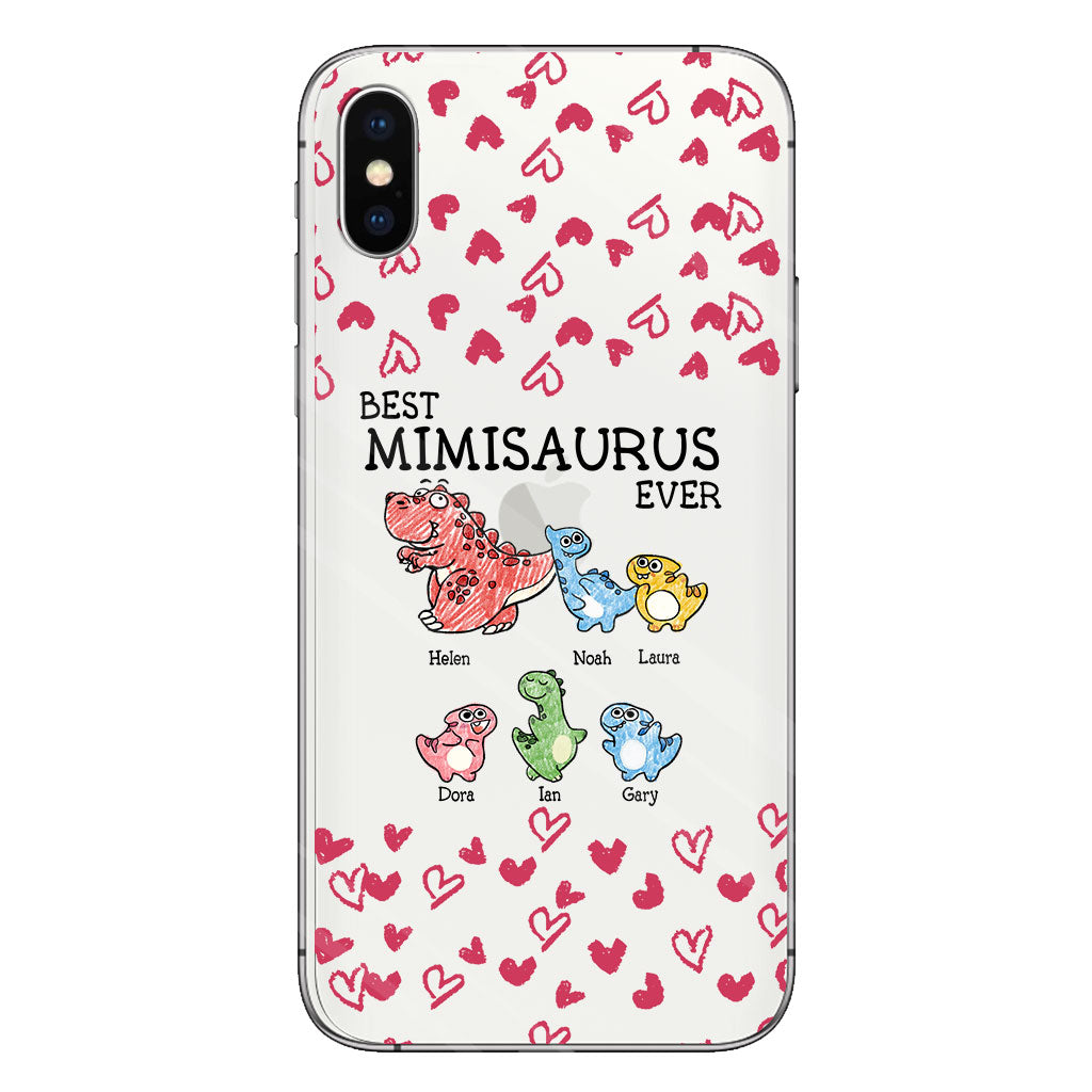Best Mimisaurus Ever - Gift for grandma, grandpa, dad, mom, aunt, uncle - Personalized Clear Phone Case