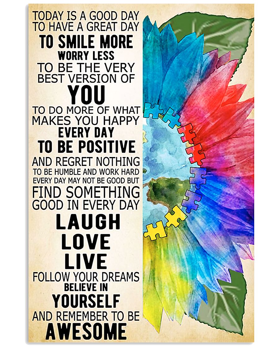 Autism Today Is A Good Day - Autism Awareness Poster 0921