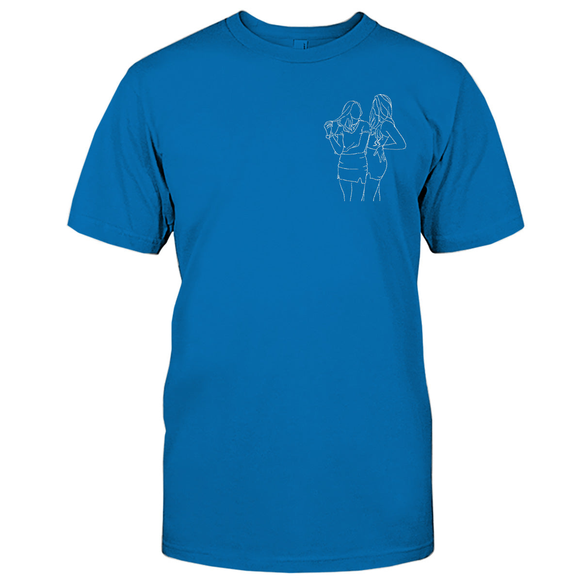 Custom Line Art - Personalized Daughter Embroidered T-shirt