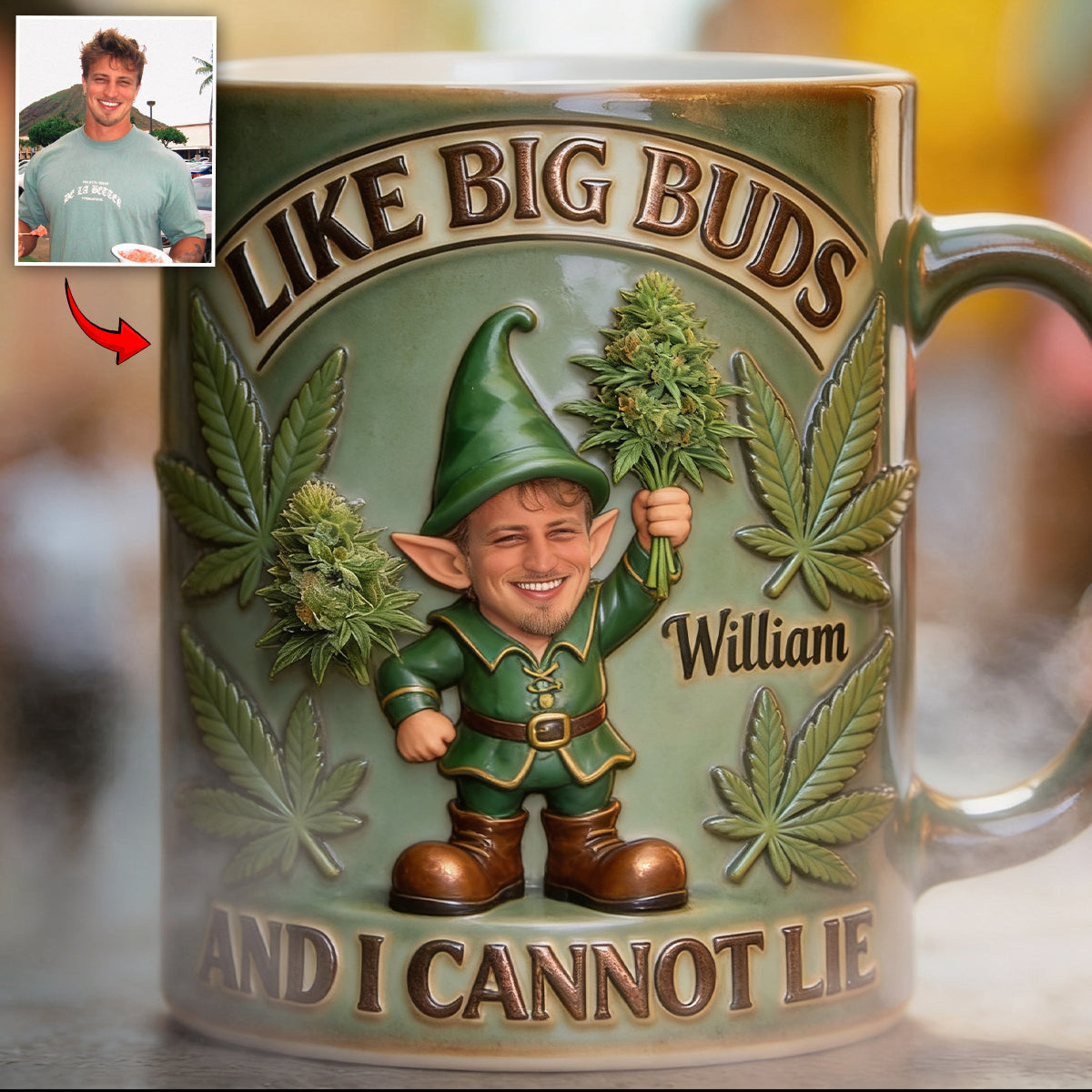 I Like Big Buds - Personalized Weed Accent Mug & Coaster