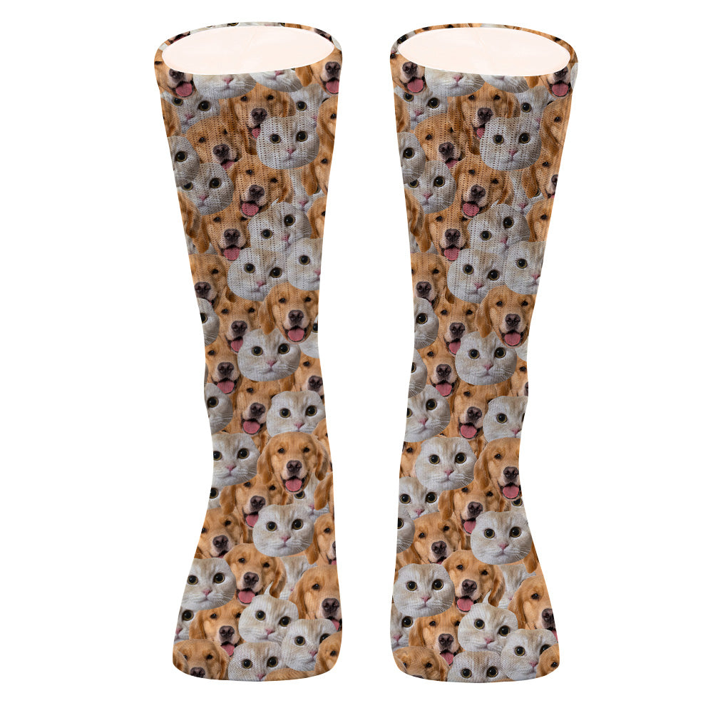 Customizable Printed Face Socks - Personalized Dog Socks