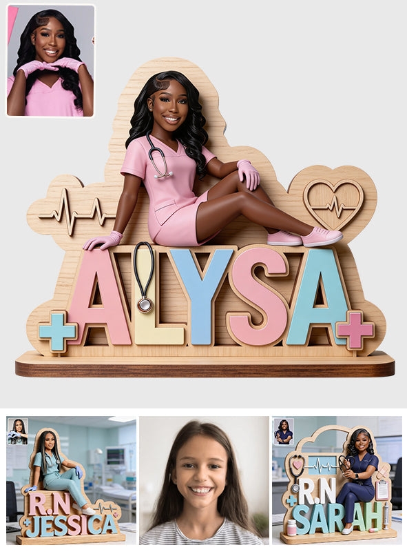 Gift For Nurse - Personalized Nurse 2 Layered Big Freestanding