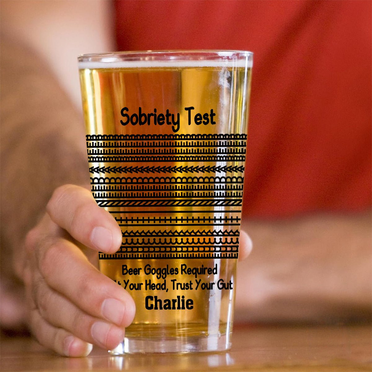 Beer Sobriety Test - Personalized Beer Beer Glass