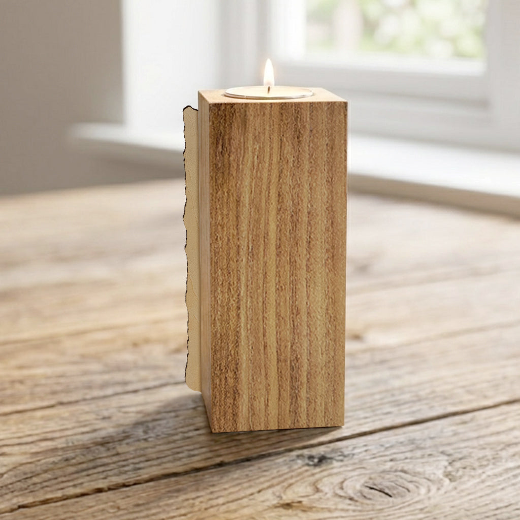 Custom Any Photo Couple Gift - Personalized Couple Custom Shape Wooden Candle Holder