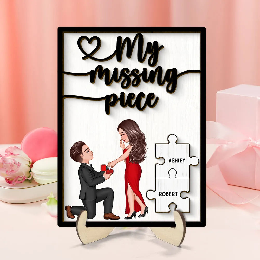 Special Moment Couple Proposal 2-Layered Wooden Plaque, Personalized Couple Proposal Engagement Anniversary Keepsake, Heartfelt Decoration For Couples
