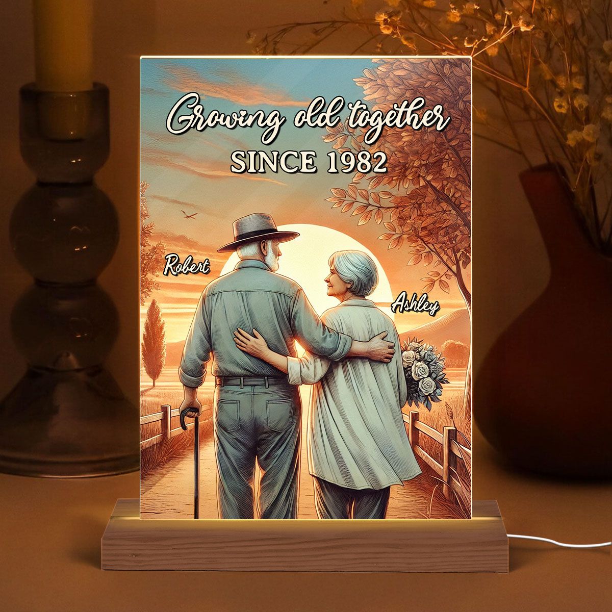 Personalized "Growing Old Together" Plaque - Custom Anniversary Gift for Couples