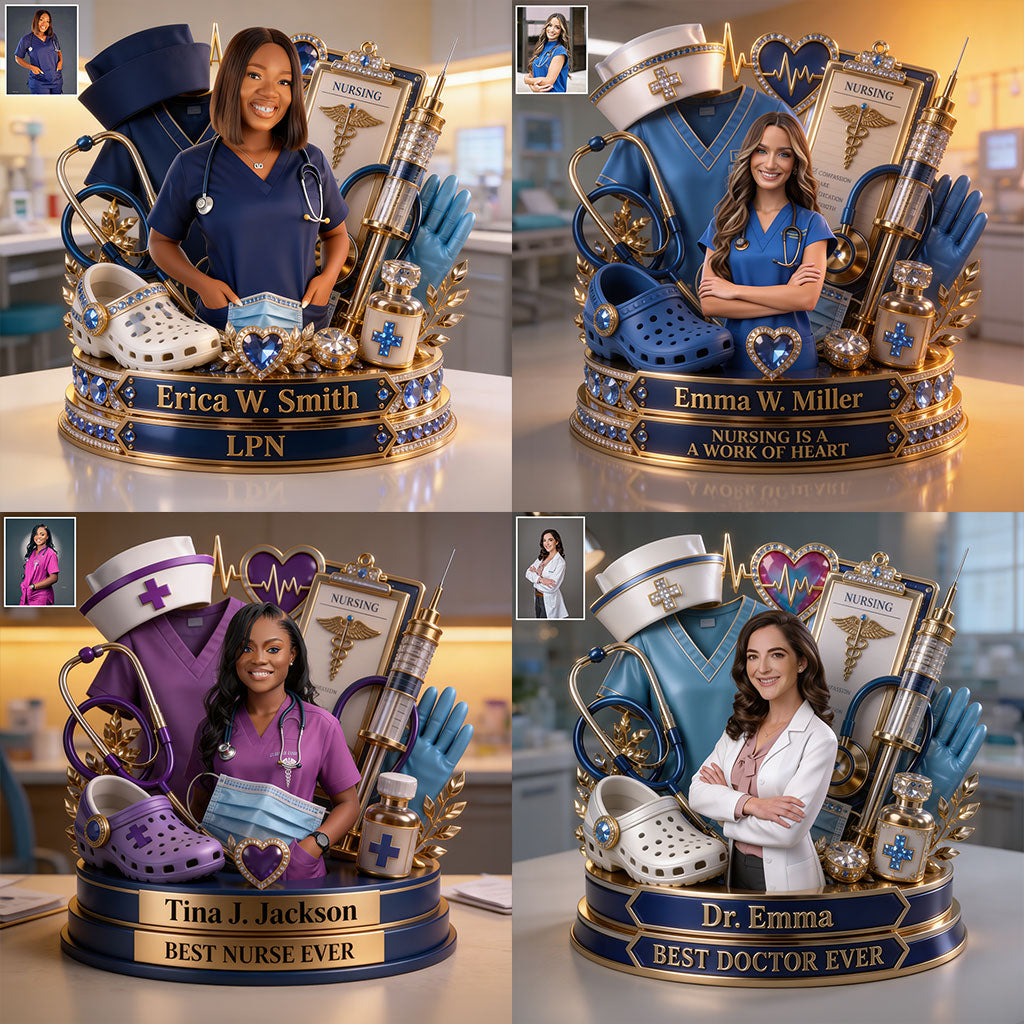 Custom Any Photo Love My Job - Personalized Nurse Custom Shaped Acrylic Plaque