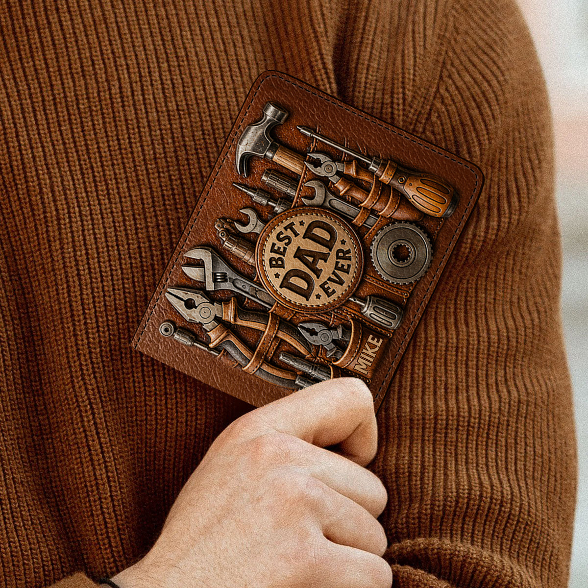 Custom Title Best Gift For Dad/Grandpa - Personalized Father Leather Wallet