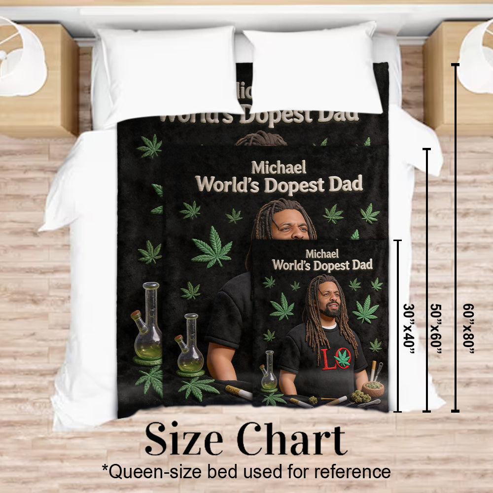 Dopest Dad - Personalized Weed Blanket