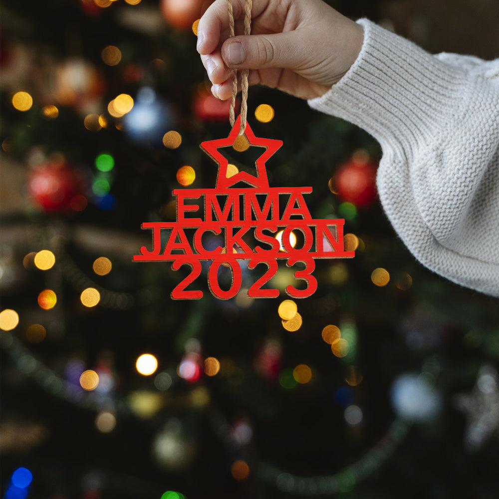 Any Name Christmas Tree - Personalized Family Any Name Christmas Tree Ornament