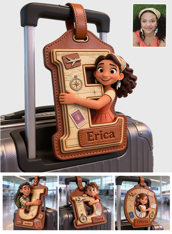 Custom Any Photo Initial Name Letter - Personalized Travelling Luggage Tag