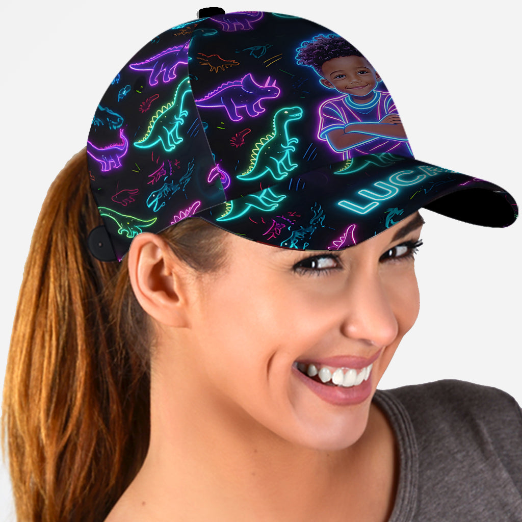 Dinosaur Pattern Custom From Photo - Personalized Kid Classic Cap